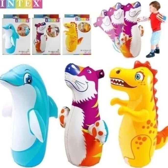 Mainan Angin Samsak - - Boneka Tinju - Balon Tinju Intex Motif Animal
