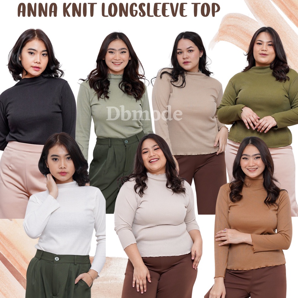 TERPERCAYA [MF] Atasan Wanita Anna Knit Top Longsleeve Baju Inner Iner Rajut Turtleneck Turtle Neck 