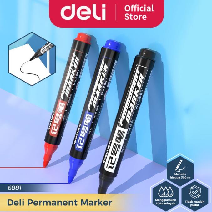 

Deli Permanent Marker / Spidol Permanen Isi 10 pcs 6881