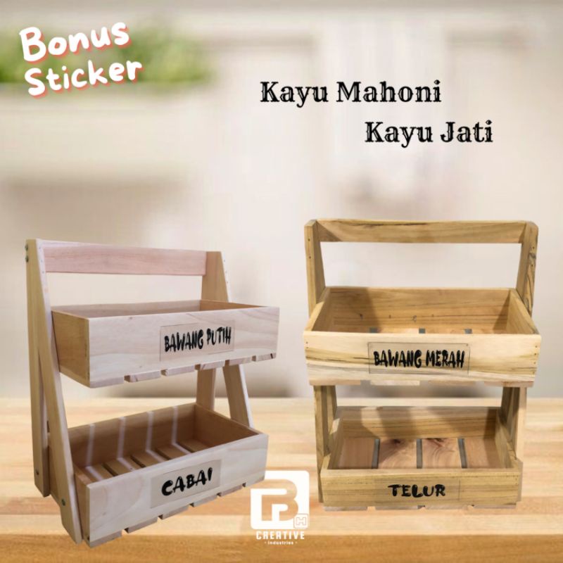 Rak Tempat Bumbu Bawang Susun / Rak Dapur / Rak Buah