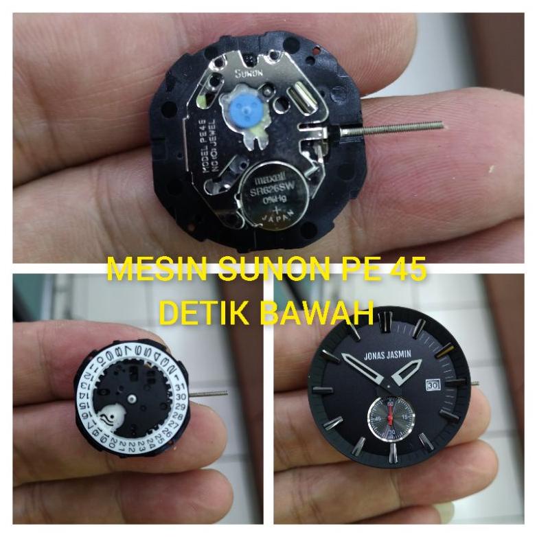 New Mesin jam tangan Sunon PE 45 tanggal dan detik bawah original