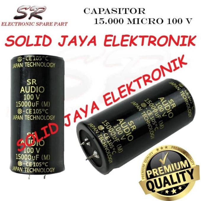 TERLARIS CAPASITOR ELKO 15000 UF 100 V ELCO SR AUDIO KAPASITOR 15000UF 100V MIKRO VOLT ASLI ORIGINAL