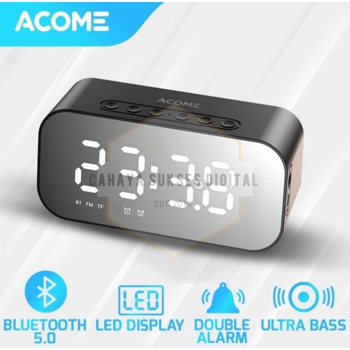 Speaker Bluetooth Acome A5 Bluetooth 5.0 Alarm Led Display Ultra Bass