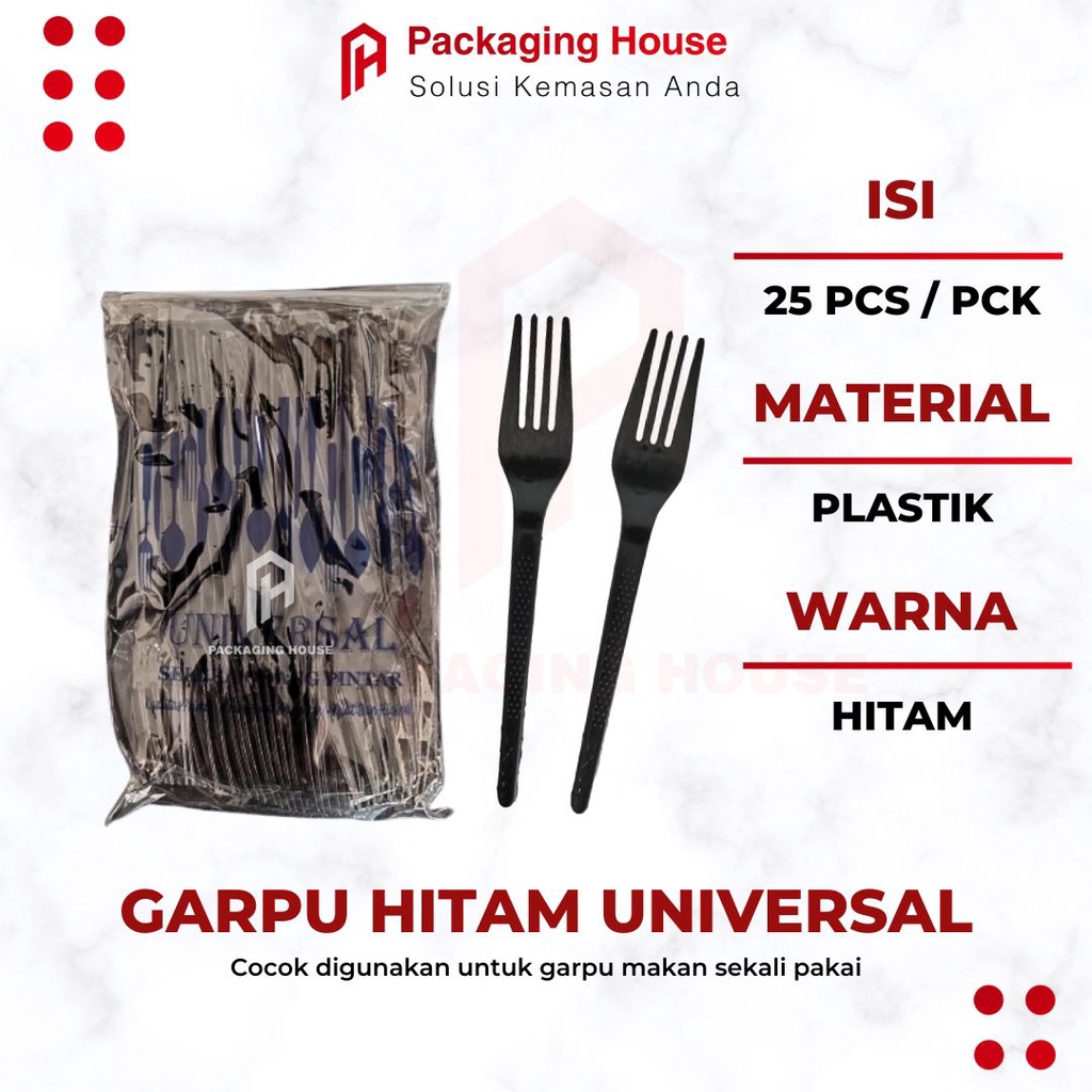 Garpu  Makan Universal Hitam  | Garpu  Makan Plastik | Garpu Makan Murah | Garpu Plastik Murah |