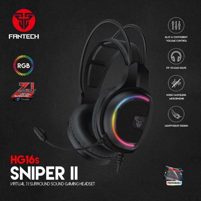 Fantech HG16s Sniper II 7.1 Surround Sound Gaming Headset RGB
