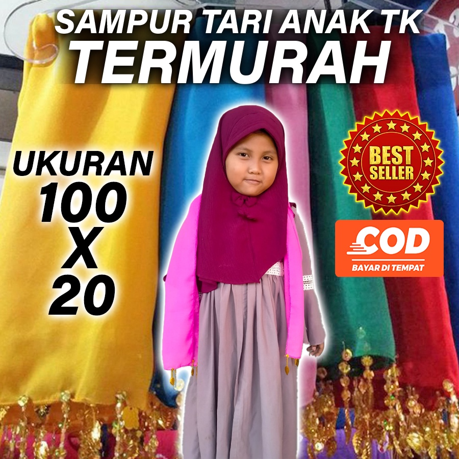 Selendang Tari Anak TK Sampur Tari Anak TK PAUD Murah Dengan Ronce 100 X 20