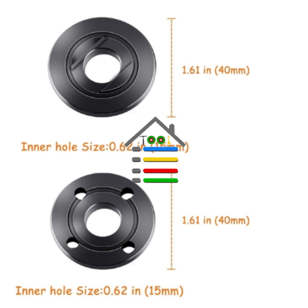 INNER OUTER  M14 MUR LOGAM GERINDA ATAS BAWAH LOGAM PENJEPIT BAUT GERINDA 40 MM