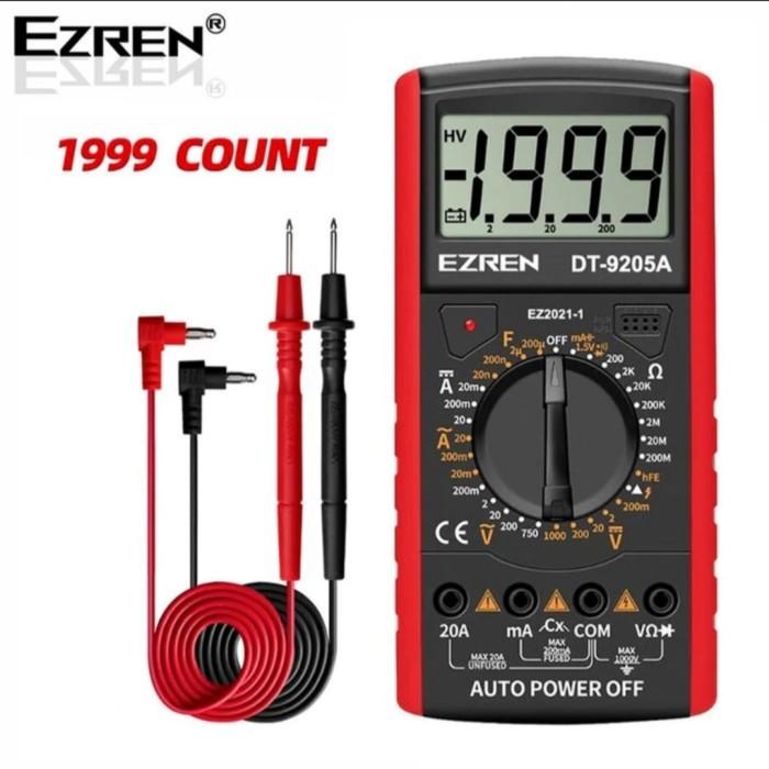 Ezren Dt-9205A Dt9205A Multimeter Avometer Multitester Digital Dc Ac D