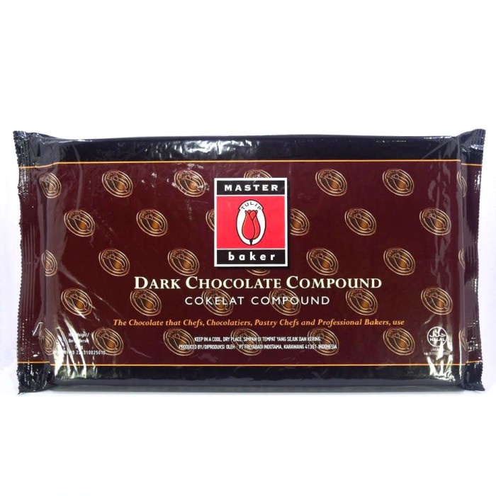 

TULIP MASTER Baker Chocolate Dark Compound Chocolate 500 GR Repack TERUJI Kode 1216