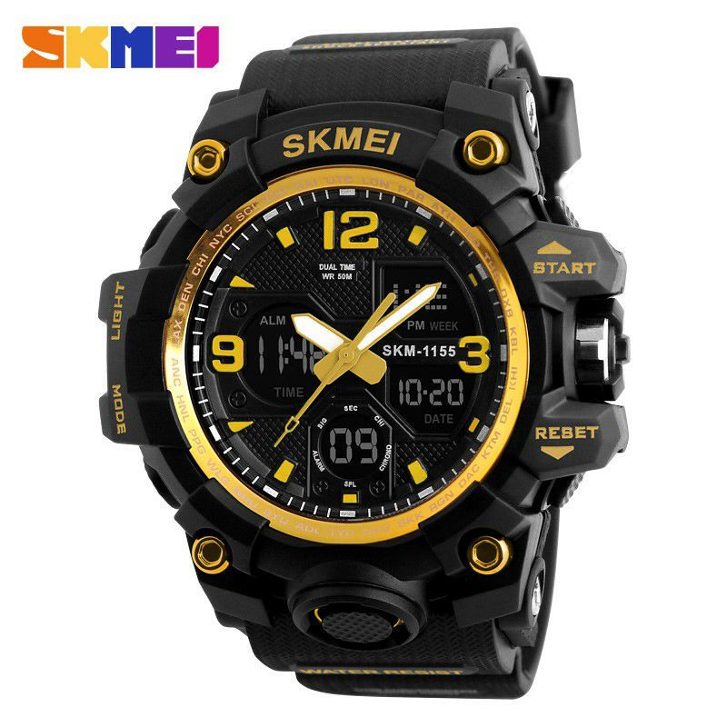 BIG SALE! DUALTIME SKMEI 1155 ORIGINAL JAM TANGAN PRIA TAHAN AIR BISA BAYAR DITEMPAT