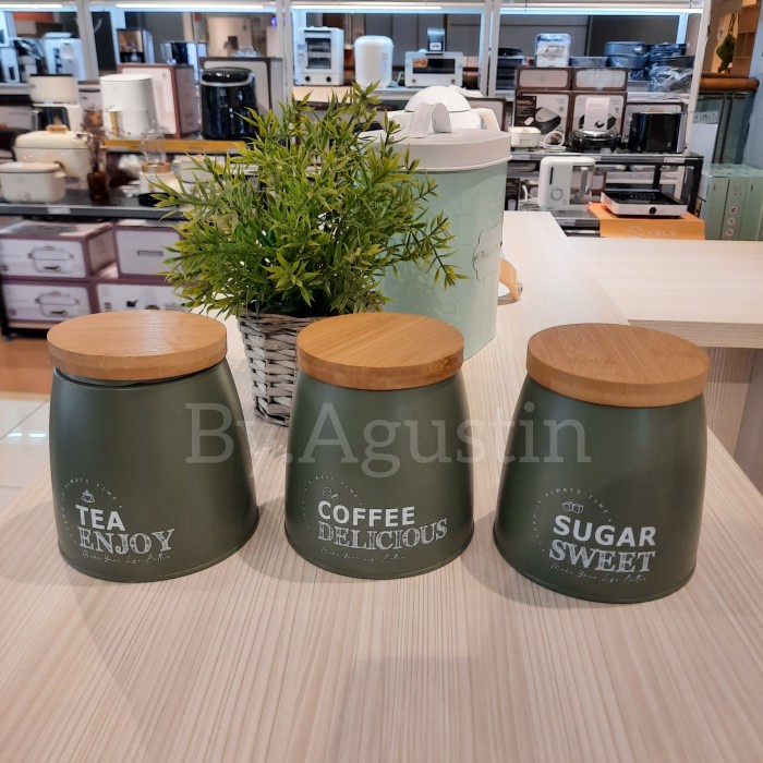 Octanita_Id- Informa Toples Set 3 Pcs Tutup Kayu
