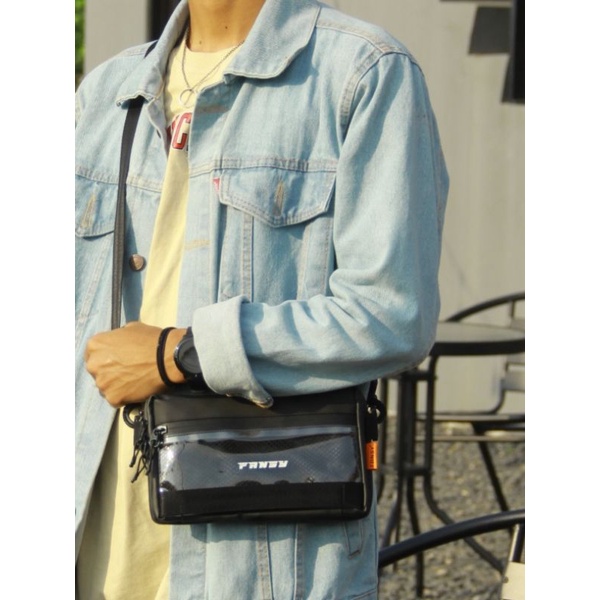 FANSY SLINGBAG POUCH DENVER - TAS PRIA WANITA MULTIFUNGSI NAVY BLUE