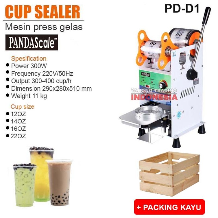 Mesin Cup Sealer Alat Press Gelas Plastik Pres Gelas Minuman + KAYU