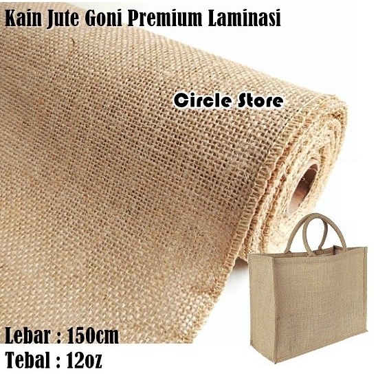 Terlaris Kain Natural Jute Premium / Burlap / Goni Laminasi Lebar 150Cm 400Gsm