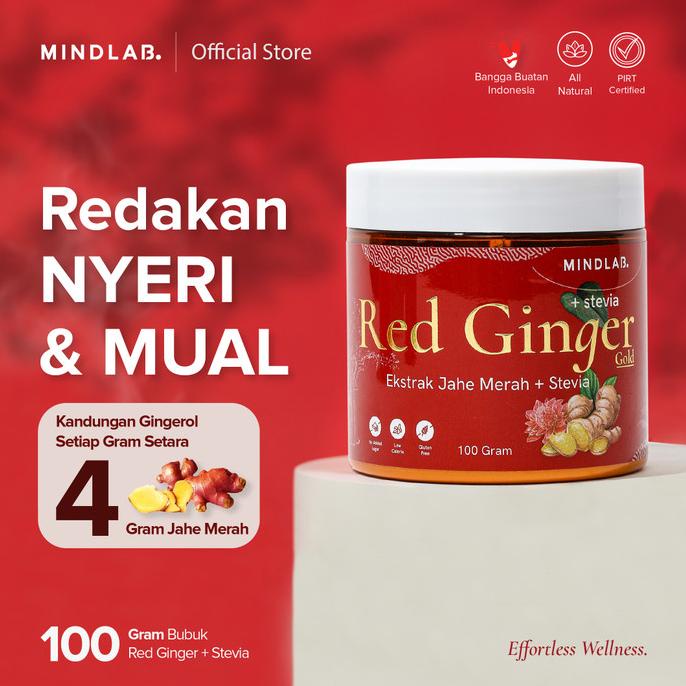 

:>:>:>:>] Red Ginger Gold Powder 100gr Gula Stevia - Jahe Merah Hangat - Mindlab