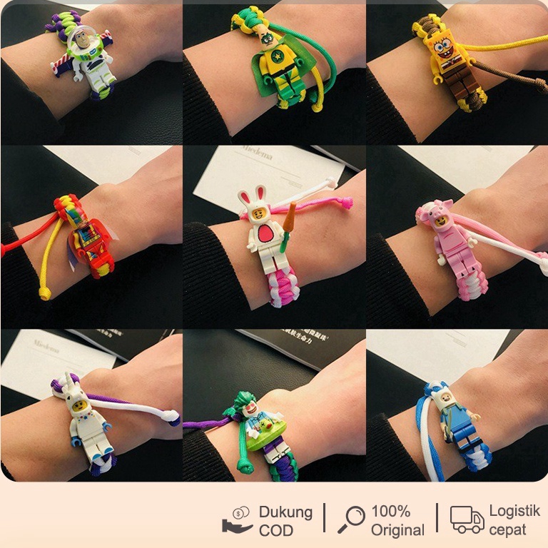 NBM-70 [restock] Brick Buzz Lighyer Superman Gelang Bracelet Avanger Unicorn Gelang Jalinan LEGO Buz