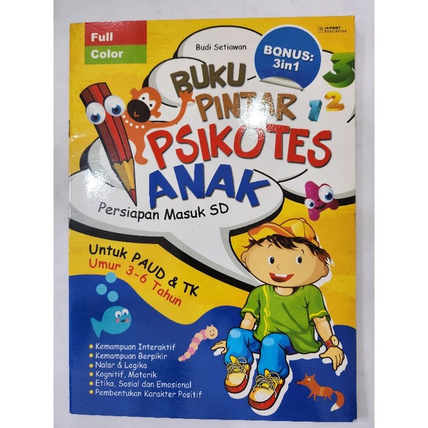 Buku Pintar Psikotes Persiapan Masuk SD Full Colour