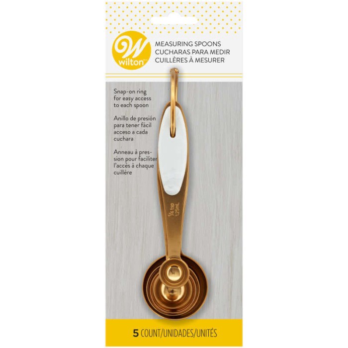 

Wilton Measuring Spoon Gold Set 5pcs / Sendok Takar 5in1