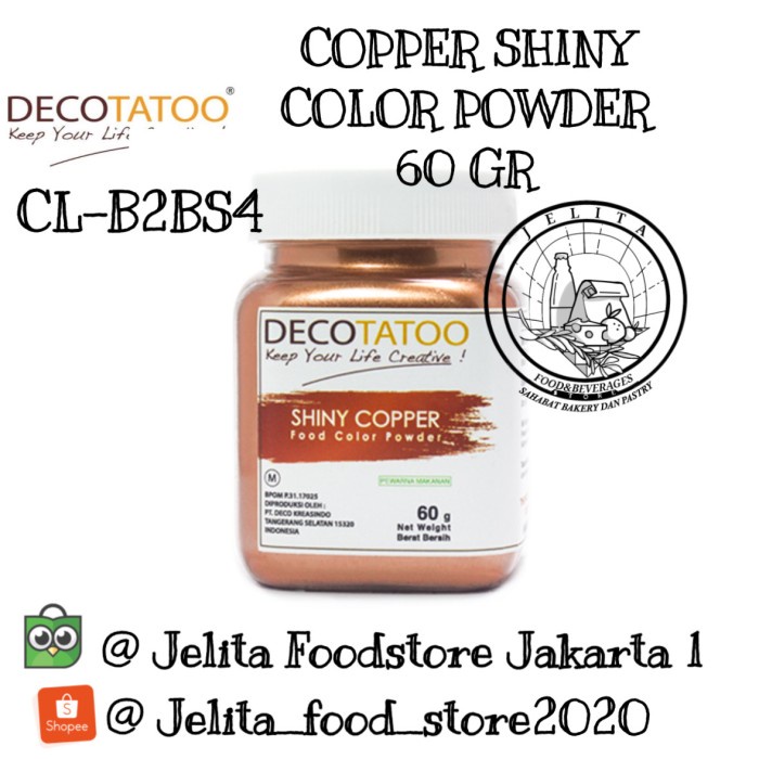 

Decotatoo COPPER SHINY COLOR POWDER 60 gr CL-B2BS4, Pewarna makanan