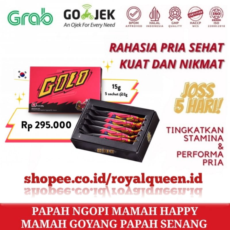 

MISTER GOLO SUPLEMEN PRIA HERBAL-Serbuk rasa jely Madu dengan korean ginseng isi 5 sachet