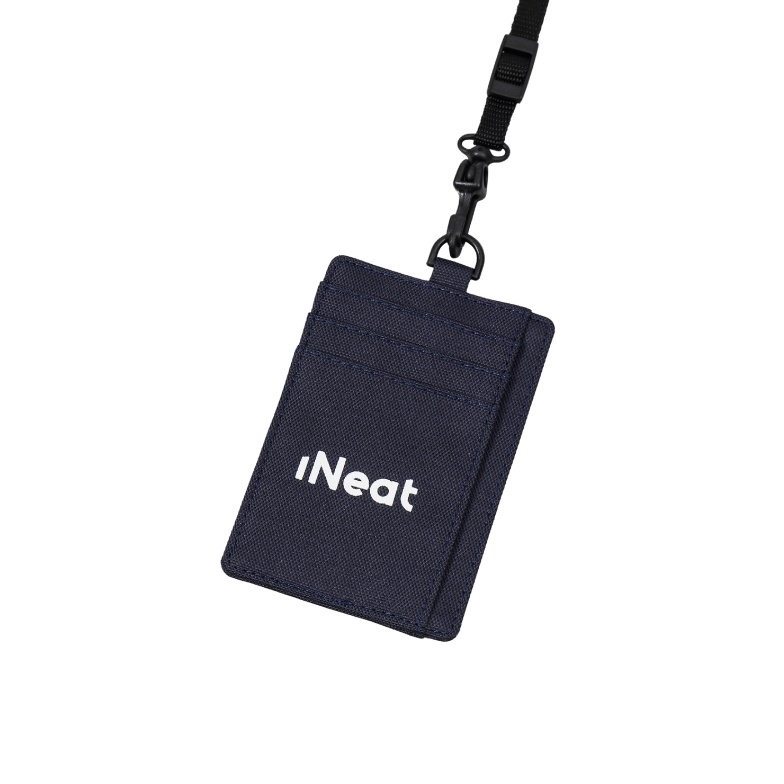 

iNeat Card Holder Lanyard ID Card Nametag Wallet Navy {VG.7Jn23ᴺ}