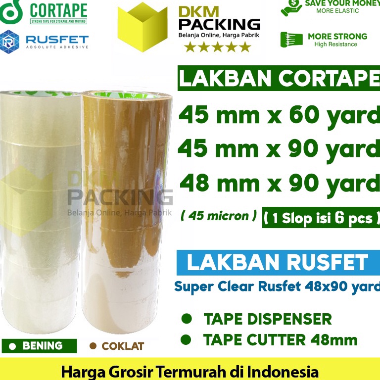 

BIG SALE Lakban 48mm x 90yard CORTAPE Plakban Isolasi PREMIUM /SELOP