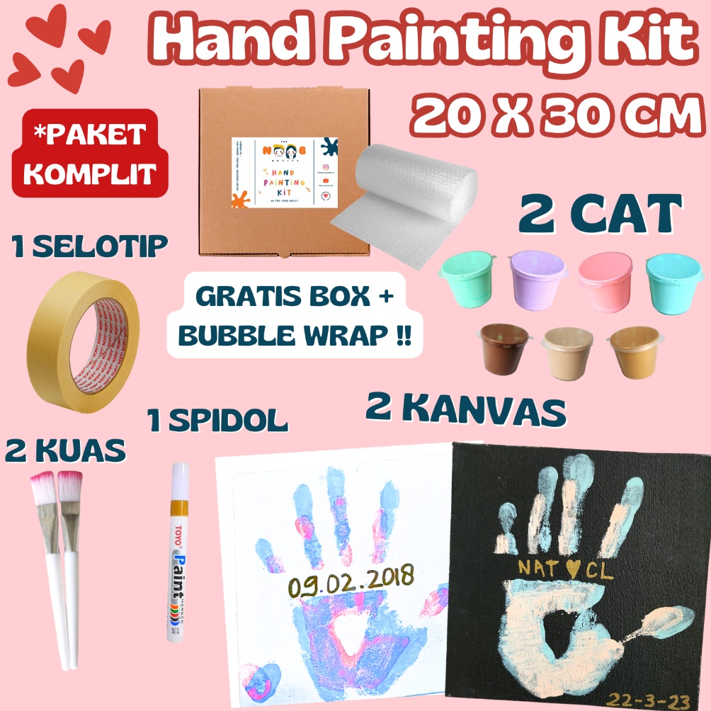 

1.1 Brand Hand Painting Kit Canvas By The Noob Artist | Kanvas Cap Tangan Couple | Canvas 20x20 cm | Kanvas Lukis Tangan Couple