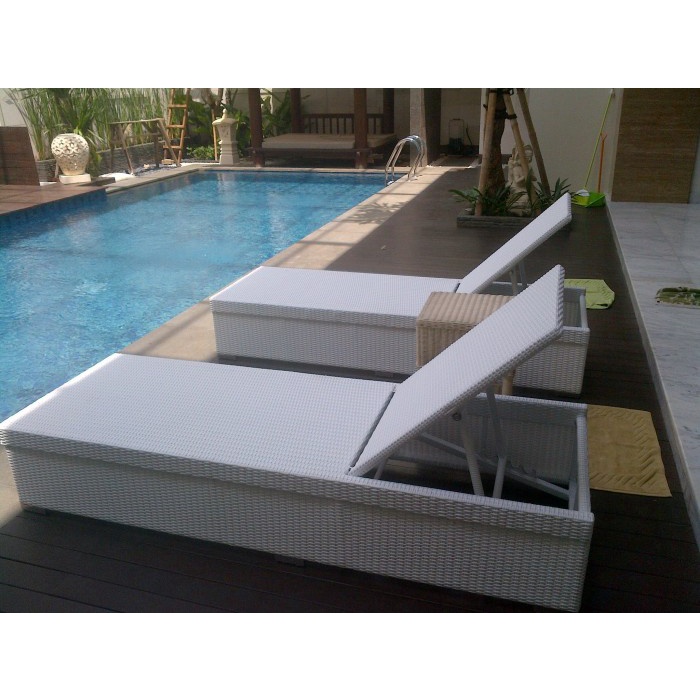 sun lounger kursi santai kolam renang pantai rotan sintetis outdoor