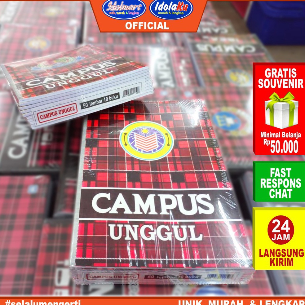 

Dijual Murah.. IDOLAKU Buku Tulis Campus Unggul isi 50 Lembar Buku Tulis Sekolah Buku Tulis Boxy Y97