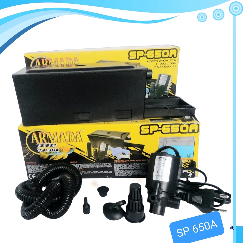 MURAH Paket lengkap box filter aquarium full set ARMADA/RECENT 650
