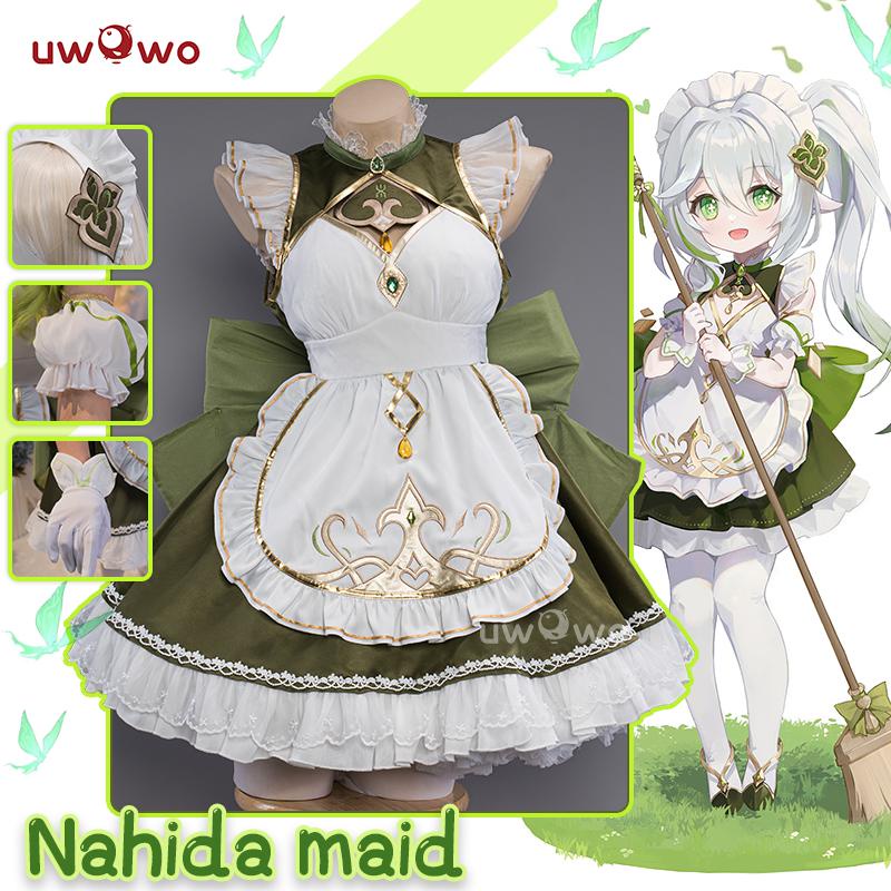 In Stock UWOWO Nahida Cosplay Game Genshin Impact Fanart Nahida Cute Maid Cosplay Ganyu Douji Costum