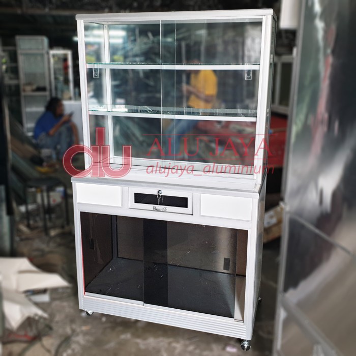 Terlaris Etalase Makanan 100 Cm (Melamin) Pintu Sliding