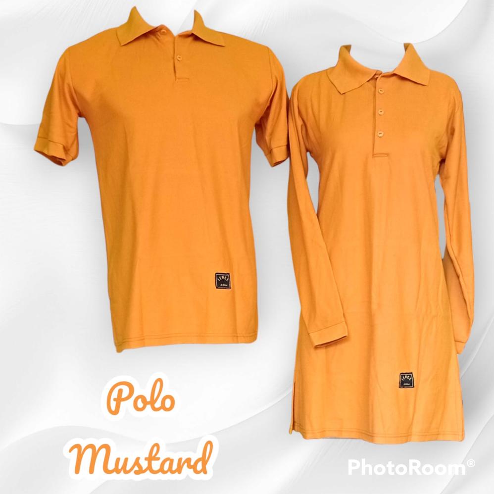 TERMURAH KAOS POLOS S-XXXXL Kaos Polos Krah Couple Tunik Muslimah POLO Mustard/Seagam Kerja/Reuni/Se