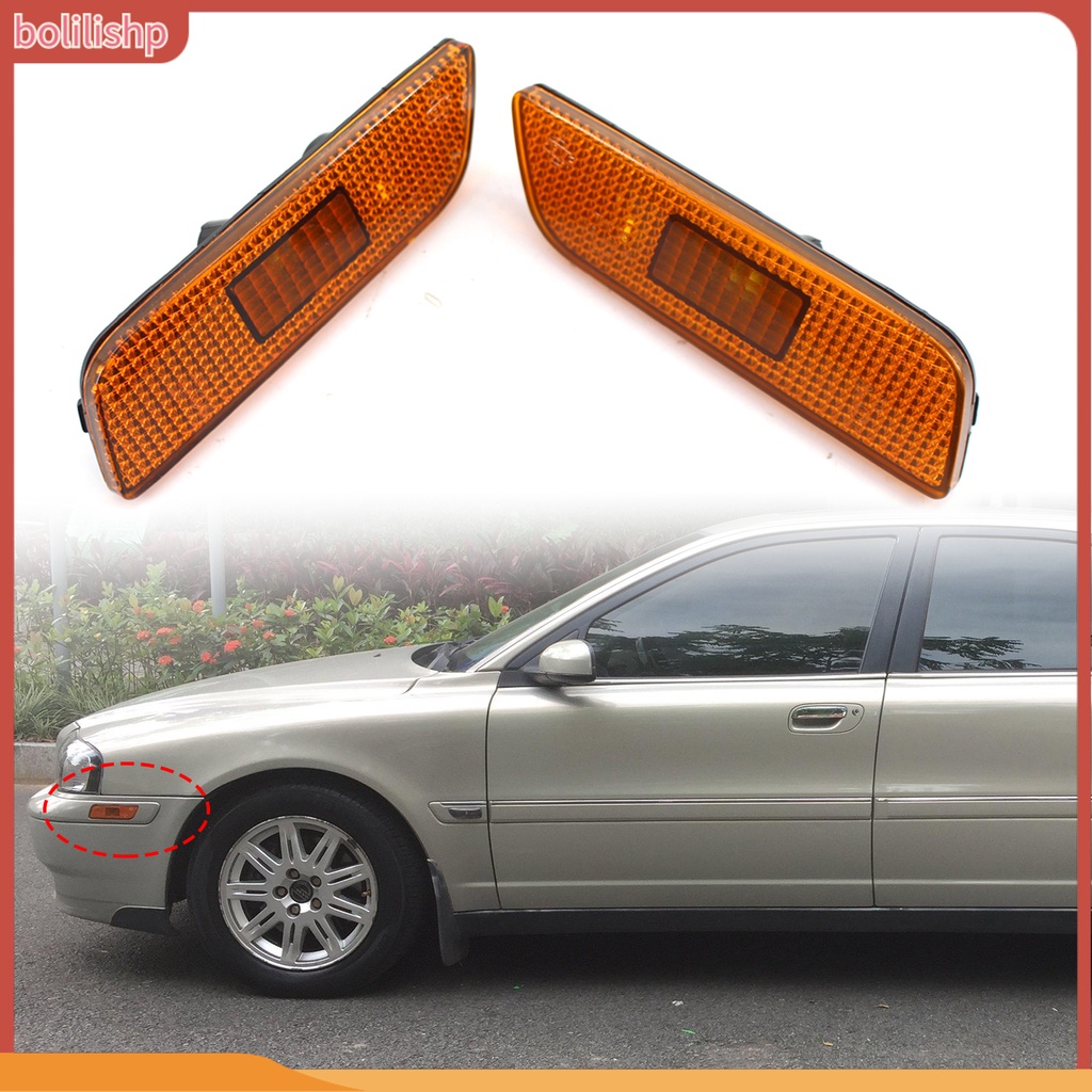 &lt;Bolilishp&gt; 2pcs Cover Lampu Sein Depan Bahan Abs Untuk Volvo S80 99-06 9188263 9188264