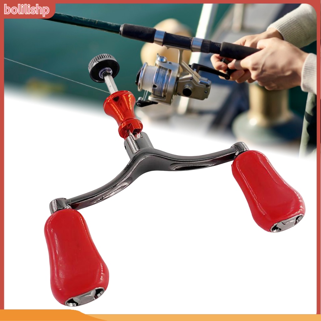 [Bolilishp] fishing Reel Handle Desain Ergonomis Tahan Korosi Reusable Double Handle Instalasi Mudah Pegangan Gulungan Pancing Double Knob Grip Pengganti Perlengkapan Memancing