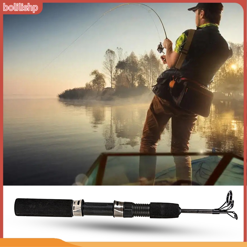 [Bolilishp] 50cm/67cm Winter Fishing Rod Telescopic Ultrashort Adjustable Guide Ring Ultralight Memancing Serat Karbon Dua/Tiga-Bagian Es Pancing Tiang Angling Gear