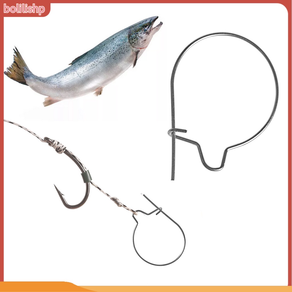 [Bolilishp] 20pcs Maggot Klip Cincin Umpan Ring Hooks Profesional Fishing Tackle Stainless Steel Bait Sting Pin Aksesoris Memancing Ikan Ikan Gurame Perlengkapan Memancing