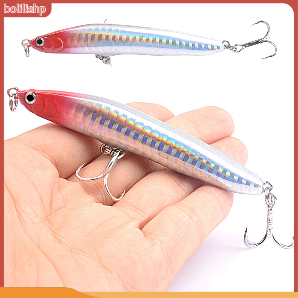 [Bolilishp] 19g/9.5cm Pemikat Pancing Warna Terang Efisien 3D Fisheyes Universal Simulasi Menangkap Ikan Kait Tajam Pengecoran Panjang Tenggelam Pensil Buatan Umpan Keras Peralatan Memancing