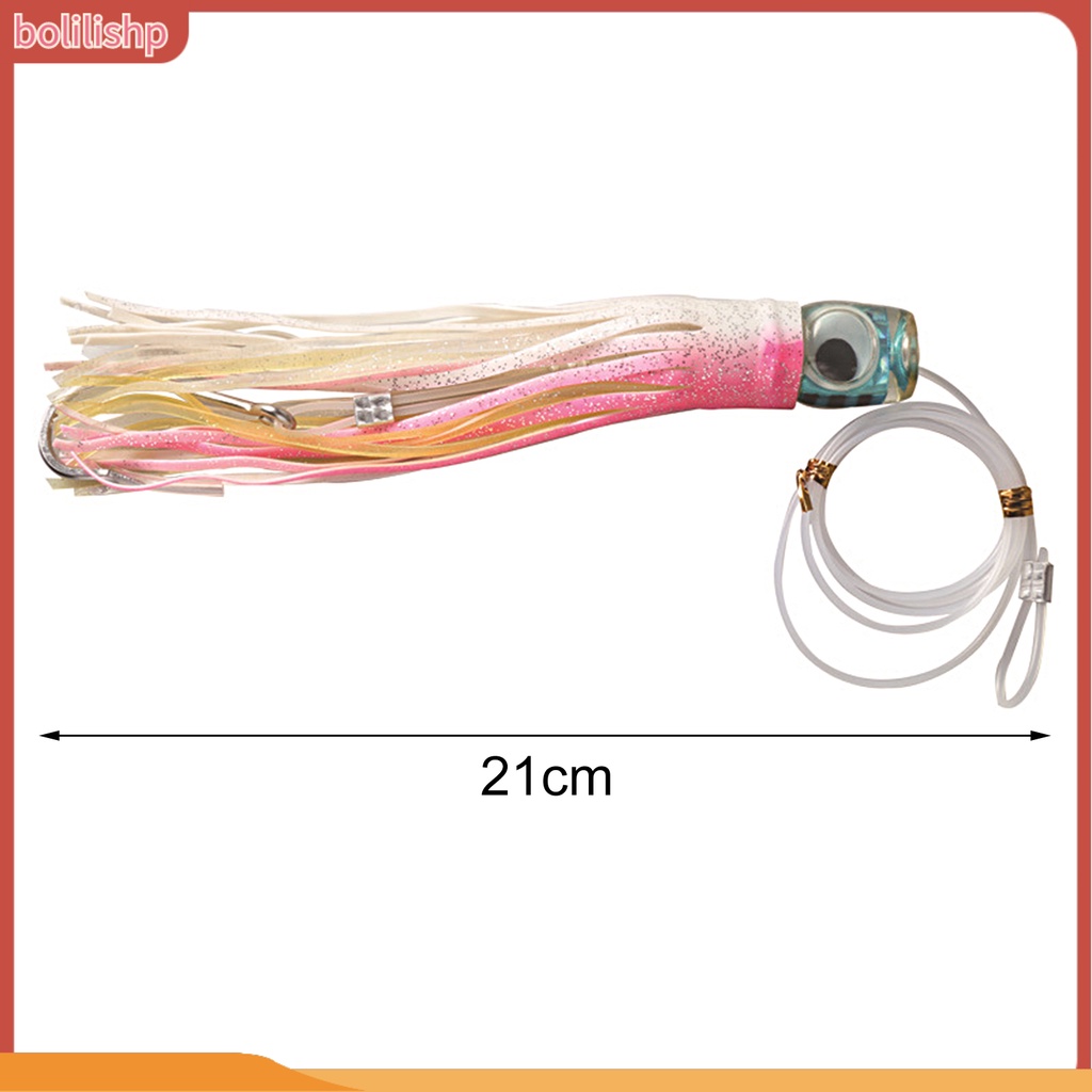 [Bolilishp] 21cm/100g Umpan Pancing Tajam Kait Simulasi Fleksibel Warna Cerah Ringan Menangkap Ikan Universal Deepsea Memancing Gurita Cumi Rok Umpan Lembut Perlengkapan Memancing