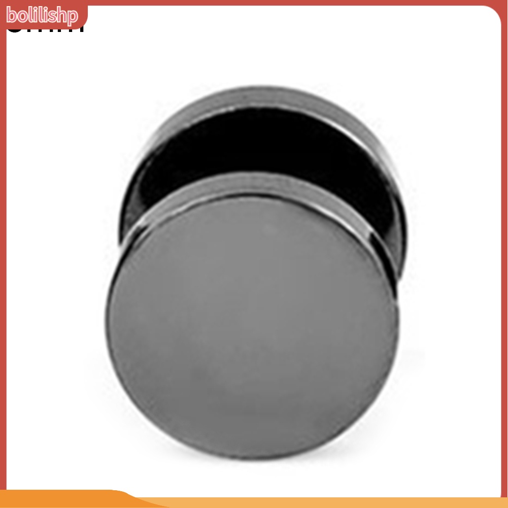 &lt;Bolilishp&gt; Anting Stud Piercing Bentuk Bulat Bahan Stainless Steel Warna Hitam Ukuran 3mm - 14mm Gaya Punk Untuk Pria