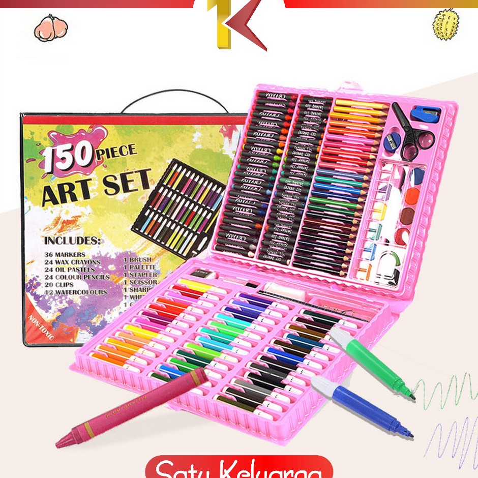 

SK-A28 Crayon Set Pensil Warna Isi 150PCS / Alat Tulis Colouring Book / Peralatan Gambar Lukis Mewarnai Anak ‣ LVA.28Jn23ᵞ