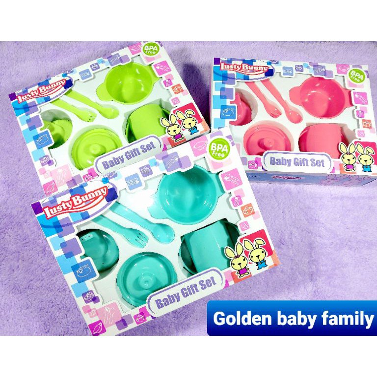 "TBH.23Jn23в" Lusty Bunny Feeding Set LB 1423 Piring/ Set Tempat Makan Bayi (Kemasan Plastik)