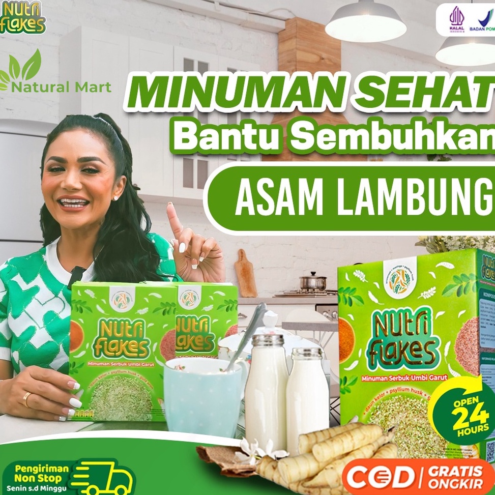 

3.3 Promo >> Nutriflakes - Original Minuman Umbi Garut Solusi Atasi Asam Lambung Maag Kronis Gerd Suplemen Makanan Diet Isi 280gr