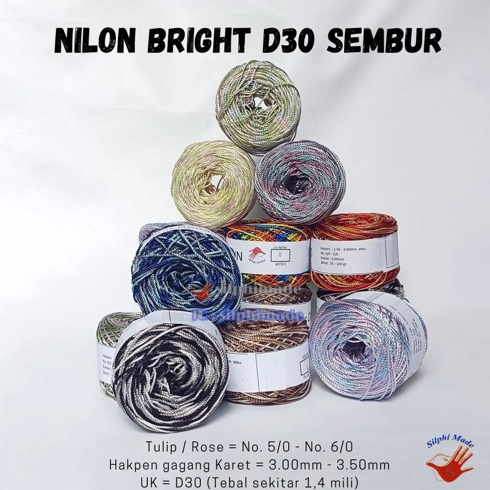 Promo Benang Nilon Bright D30 SEMBUR / Mambo / Benang Rajut Nylon Gradasi