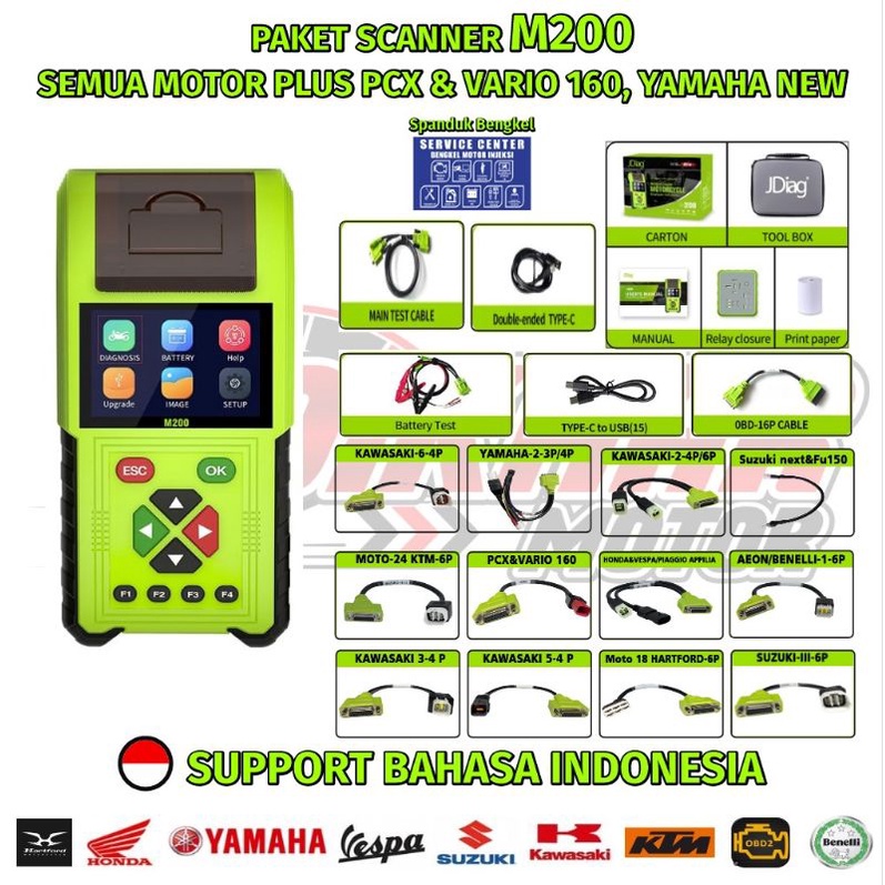 UFDATE NEW SCANNER JDIAG M200 PAKET UNIVERSAL SEMUA MOTOR