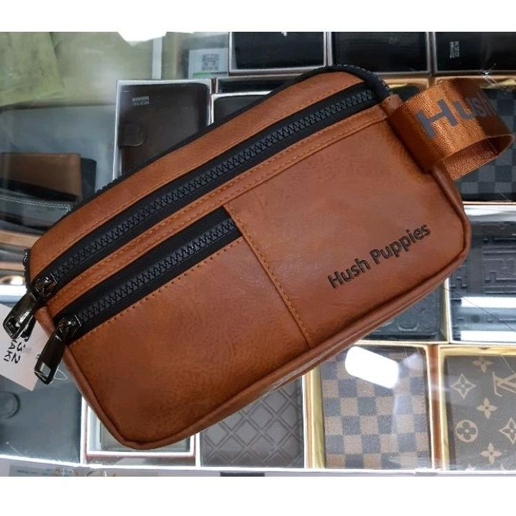 Terlaris Pouch Tas Tangan Jinjing Pria/Wanita Hush Puppies Kulit Import