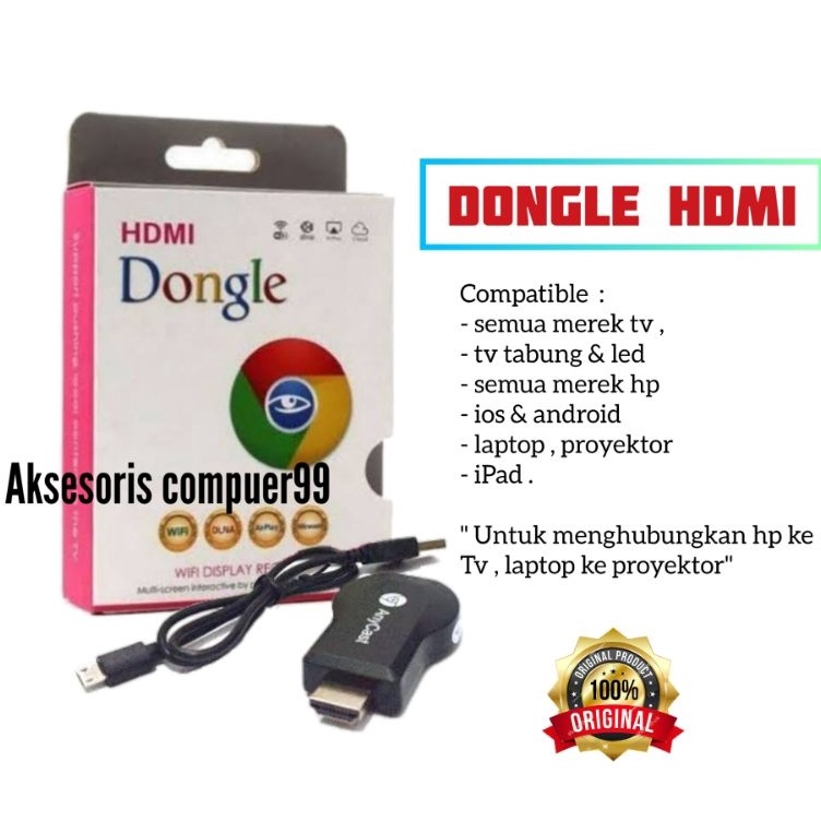 ANYCAST DONGLE ALAT UNTUK MENYAMBUNGKAN HP KE TV LED / PENGHUBUNG HP KE TV LCD [PGN.20Jn23q]