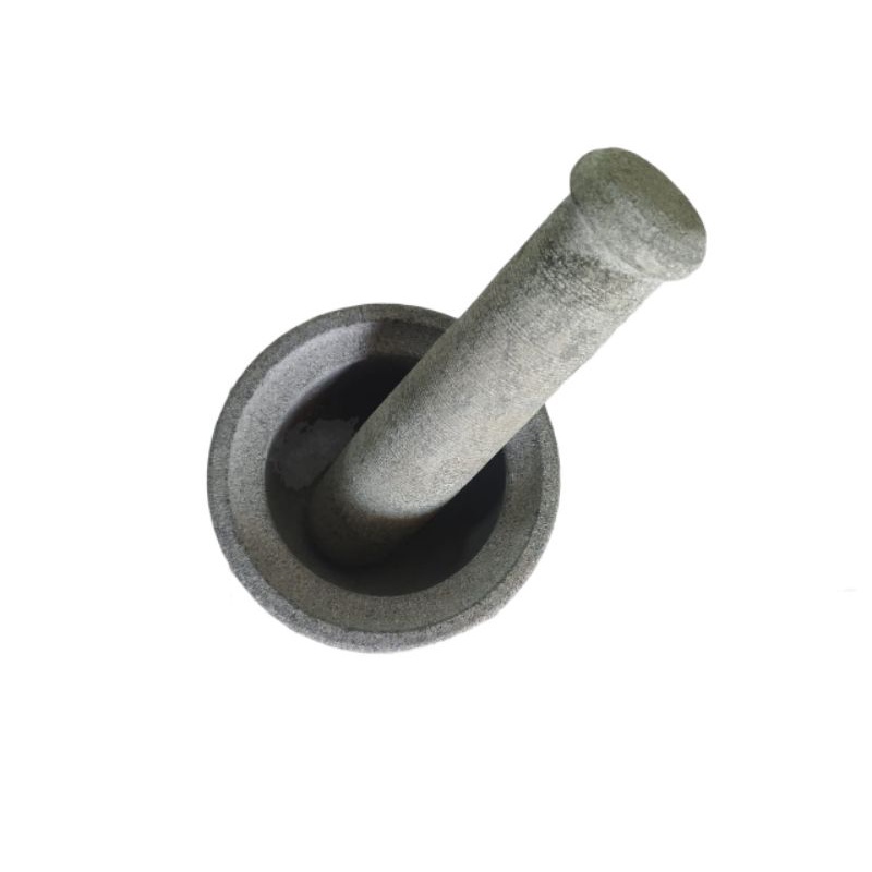 LUMPANG ALU BATU ASLI / MOR PESTLE / TUMBUKAN JAMU BUMBU 12 CM