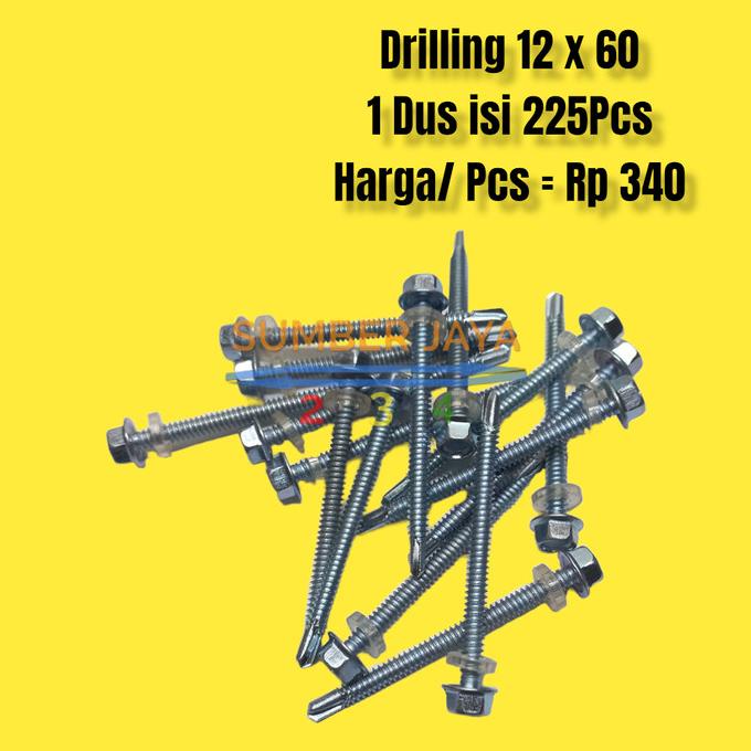 ___] Baut Drilling 12 x 60 1Dus 225pcs Putih