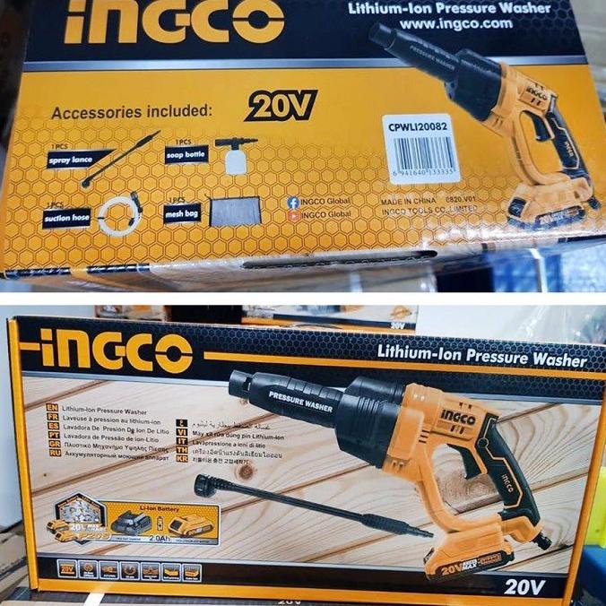 Jet Cleaner Cordless 20V (25Bar) Ingco Cpwli20082 Unit Only